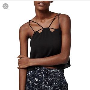 Topshop Strappy Crop Cami in Black US SZ 4